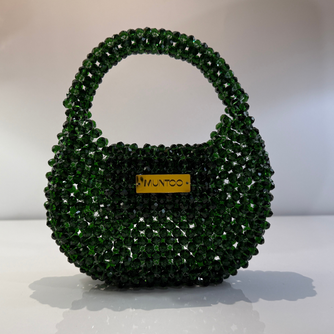 ✨ Crystal Semi-Circle Bead Bag