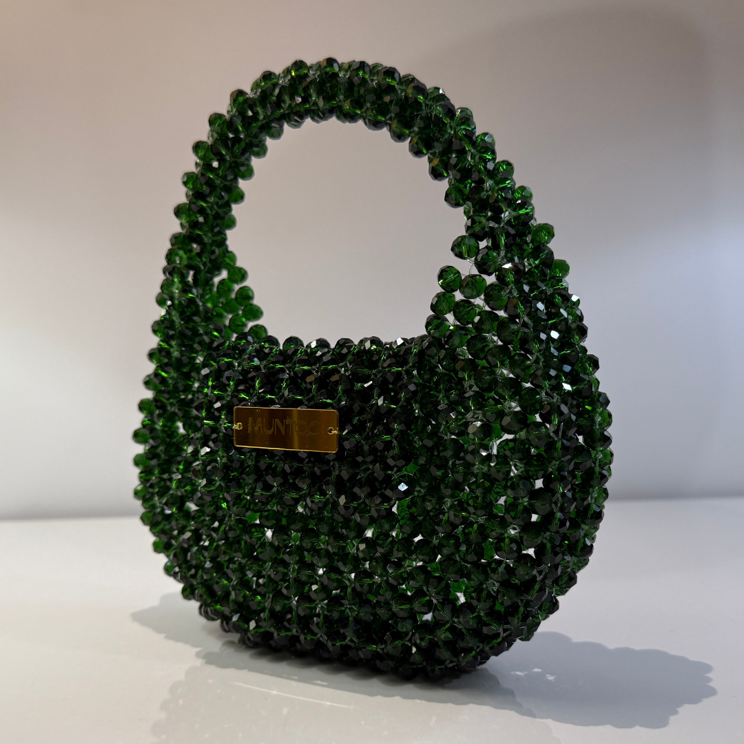 ✨ Crystal Semi-Circle Bead Bag